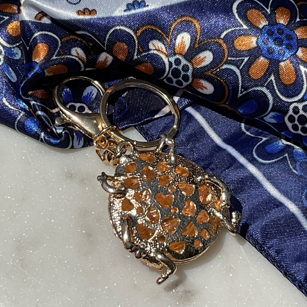 Red Lady Bug Sparkly Rhinestone Purse Charm Key Chain - Picture 4 of 7